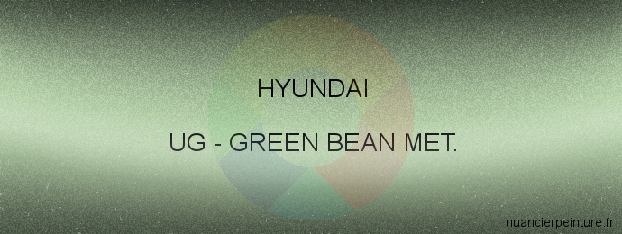 Peinture Hyundai UG Green Bean Met.