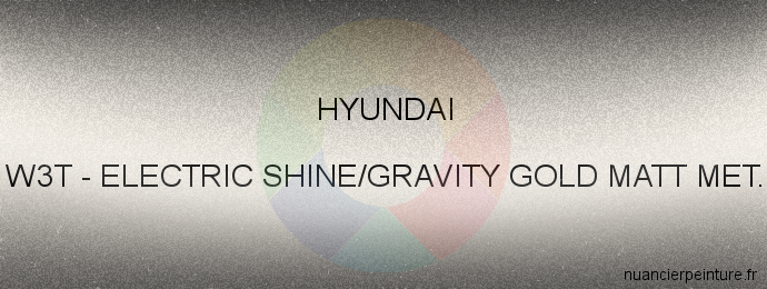 Peinture Hyundai W3T Electric Shine/gravity Gold Matt Met.