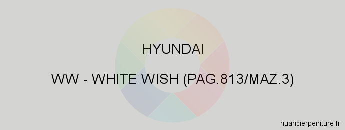 Peinture Hyundai WW White Wish (pag.813/maz.3)