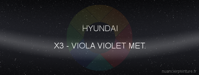 Peinture Hyundai X3 Viola Violet Met.