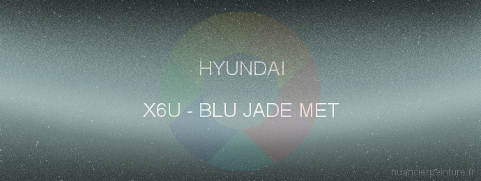 Peinture Hyundai X6U Blu Jade Met