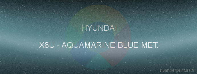 Peinture Hyundai X8U Aquamarine Blue Met.
