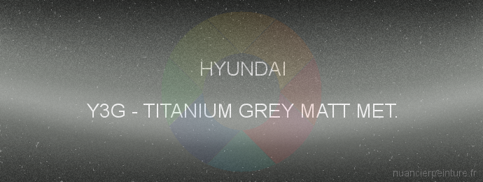 Peinture Hyundai Y3G Titanium Grey Matt Met.