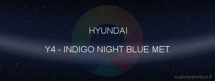 Peinture Hyundai Y4 Indigo Night Blue Met.