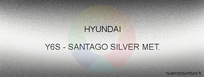 Peinture Hyundai Y6S Santago Silver Met.