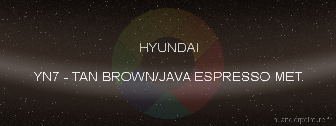 Peinture Hyundai YN7 Tan Brown/java Espresso Met.