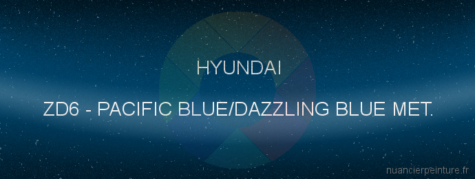 Peinture Hyundai ZD6 Pacific Blue/dazzling Blue Met.