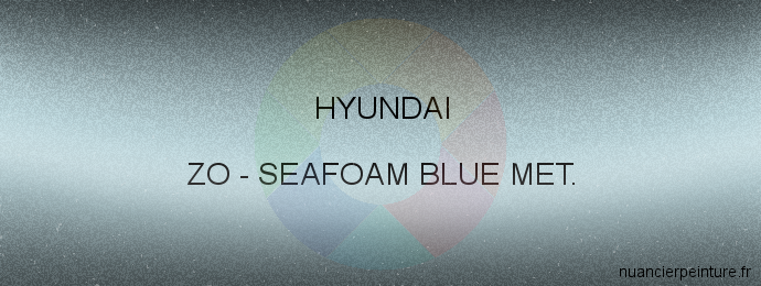 Peinture Hyundai ZO Seafoam Blue Met.