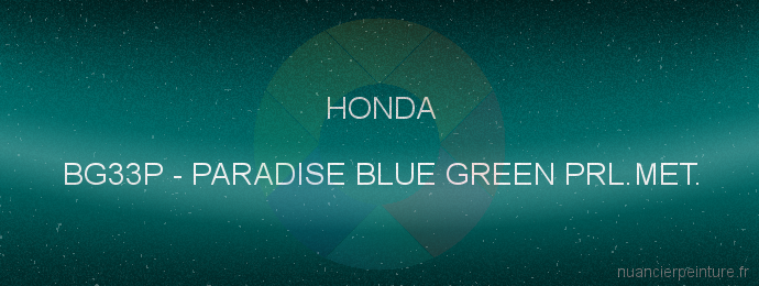 Peinture Honda BG33P Paradise Blue Green Prl.met.