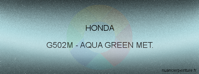 Peinture Honda G502M Aqua Green Met.