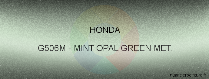 Peinture Honda G506M Mint Opal Green Met.
