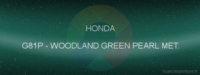Peinture Honda G81P Woodland Green Pearl Met.