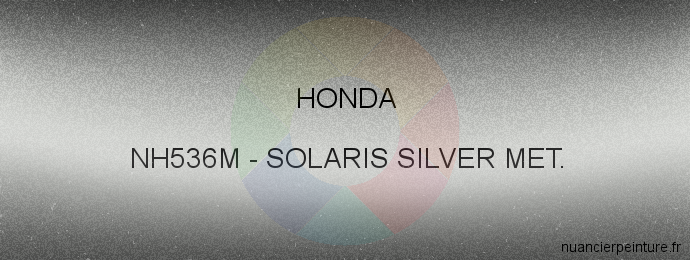 Peinture Honda NH536M Solaris Silver Met.