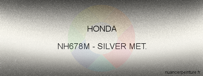 Peinture Honda NH678M Silver Met.