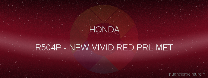 Peinture Honda R504P New Vivid Red Prl.met.