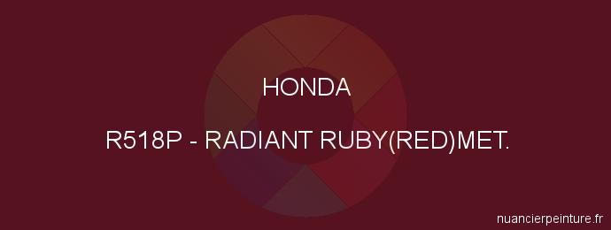 Peinture Honda R518P Radiant Ruby(red)met.
