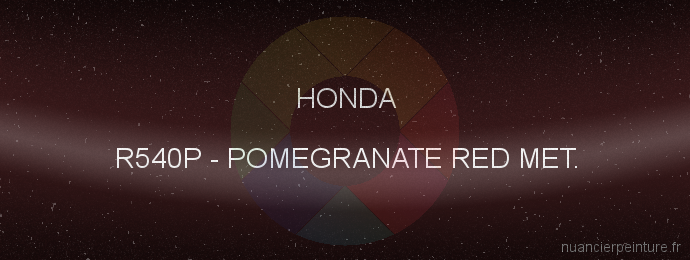 Peinture Honda R540P Pomegranate Red Met.