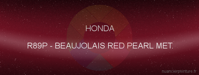 Peinture Honda R89P Beaujolais Red Pearl Met.
