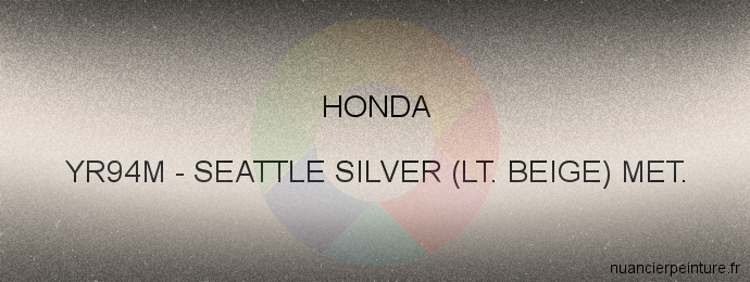 Peinture Honda YR94M Seattle Silver (lt. Beige) Met.