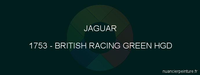 Peinture Jaguar 1753 British Racing Green Hgd