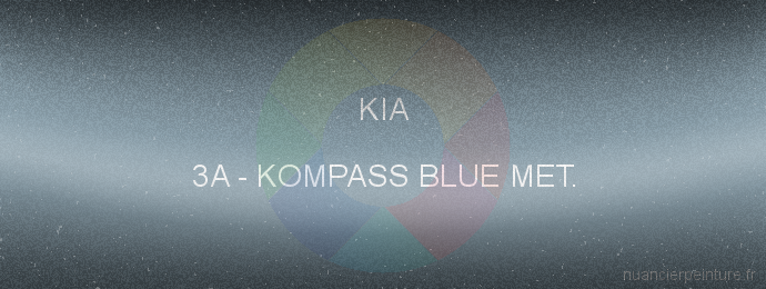 Peinture Kia 3A Kompass Blue Met.