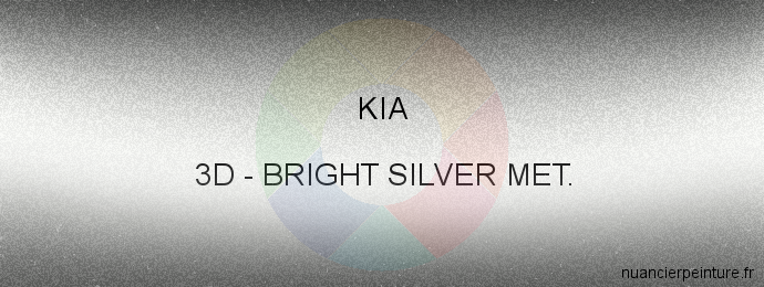 Peinture Kia 3D Bright Silver Met.