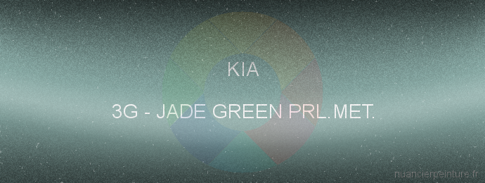 Peinture Kia 3G Jade Green Prl.met.