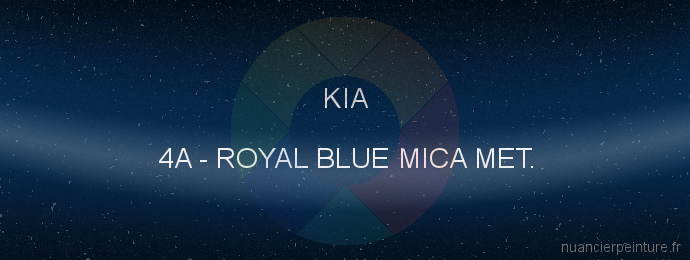 Peinture Kia 4A Royal Blue Mica Met.