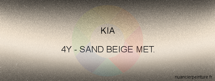 Peinture Kia 4Y Sand Beige Met.