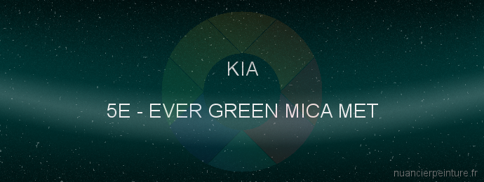 Peinture Kia 5E Ever Green Mica Met