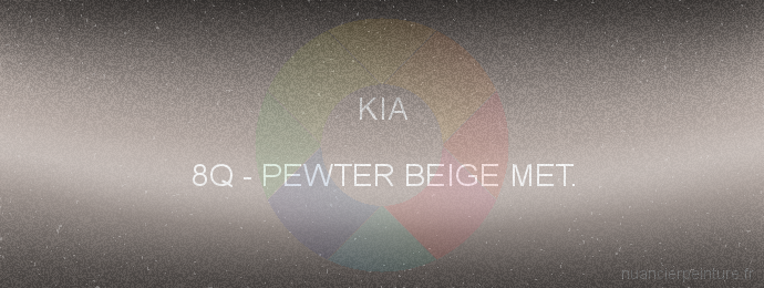 Peinture Kia 8Q Pewter Beige Met.