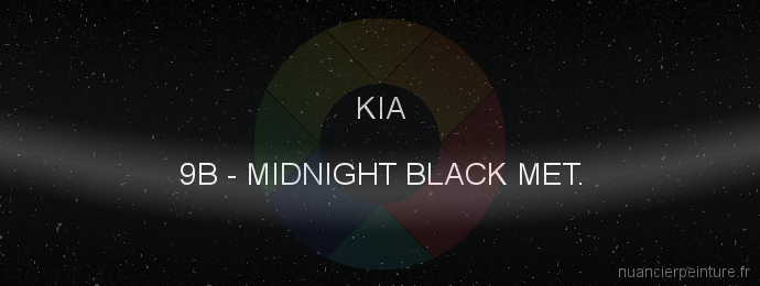 Peinture Kia 9B Midnight Black Met.