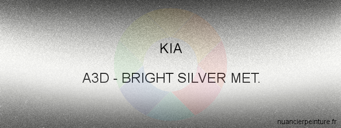 Peinture Kia A3D Bright Silver Met.