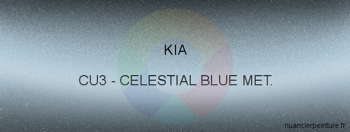Peinture Kia CU3 Celestial Blue Met.