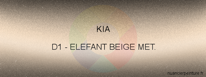 Peinture Kia D1 Elefant Beige Met.