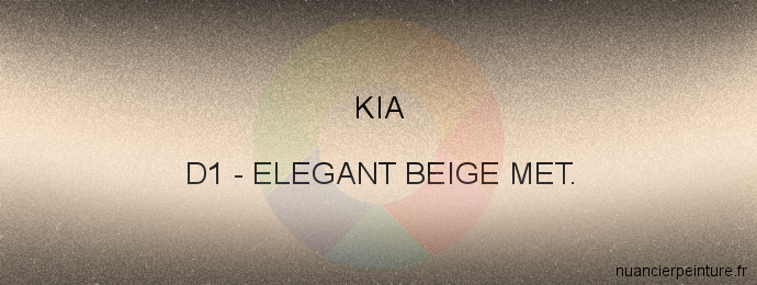 Peinture Kia D1 Elegant Beige Met.