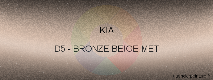 Peinture Kia D5 Bronze Beige Met.