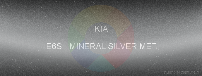 Peinture Kia E6S Mineral Silver Met.