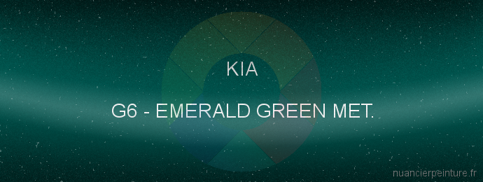 Peinture Kia G6 Emerald Green Met.