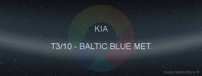 Peinture Kia T3/10 Baltic Blue Met.
