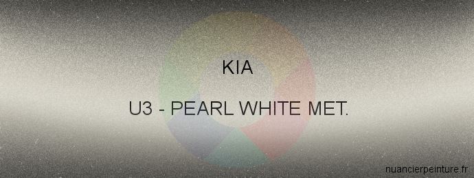 Peinture Kia U3 Pearl White Met.