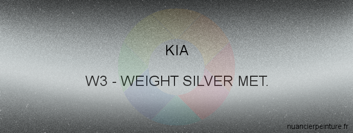 Peinture Kia W3 Weight Silver Met.