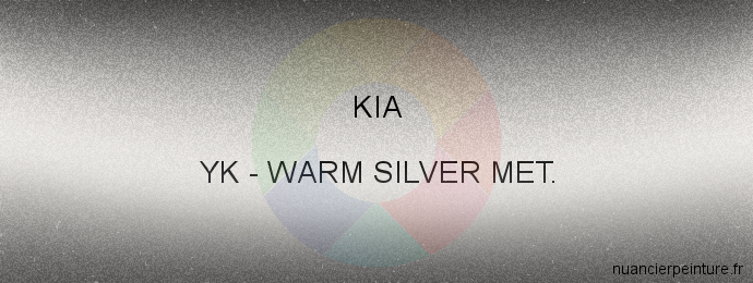 Peinture Kia YK Warm Silver Met.