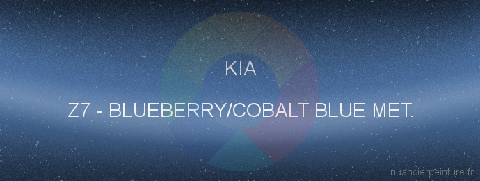 Peinture Kia Z7 Blueberry/cobalt Blue Met.