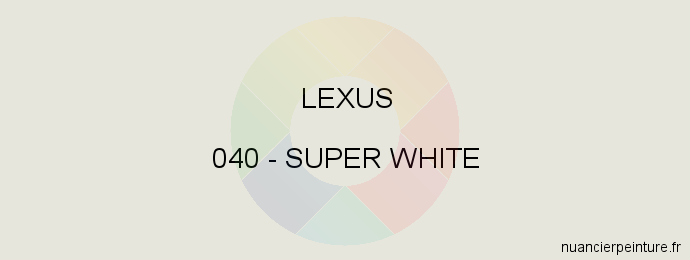 Peinture Lexus 040 Super White