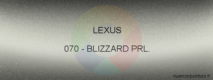 Peinture Lexus 070 Blizzard Prl.