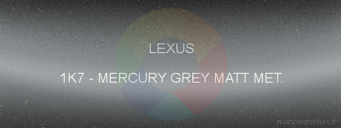 Peinture Lexus 1K7 Mercury Grey Matt Met.
