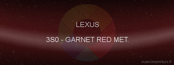 Peinture Lexus 3S0 Garnet Red Met.
