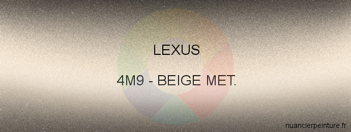 Peinture Lexus 4M9 Beige Met.