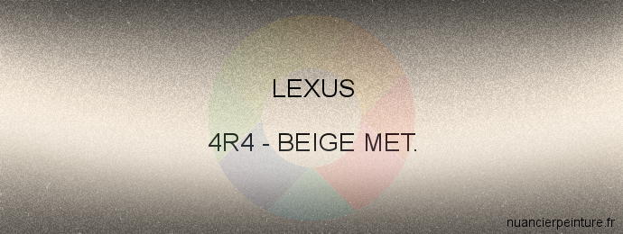 Peinture Lexus 4R4 Beige Met.